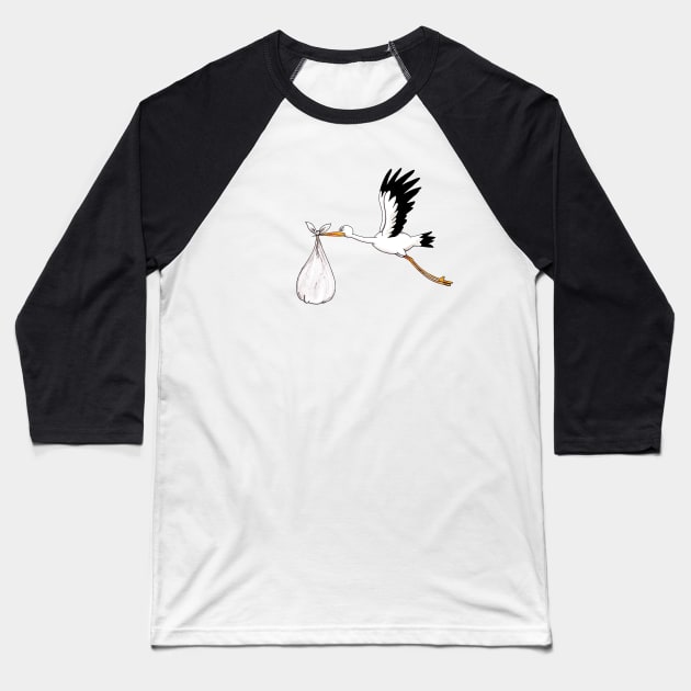 Stork Baseball T-Shirt by DarkoRikalo86